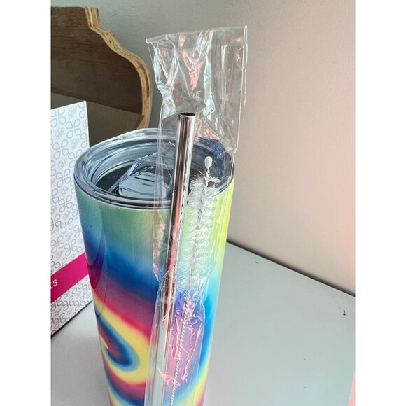 CLOSING SALE •5/$25• NWT Tie-dyed 20oz. Skinny Tumbler with Straw - Picture 7 of 12